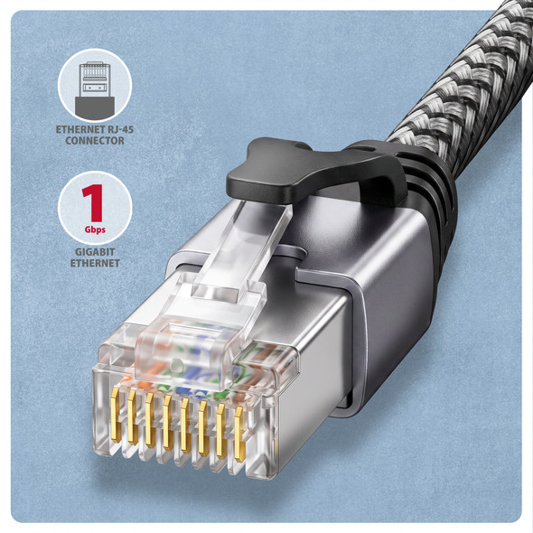 Axagon ADE-CM30 USB-C Gigabit Ethernet adapter with integrated CAT6 RJ-45 network cable (3 m) – image 2