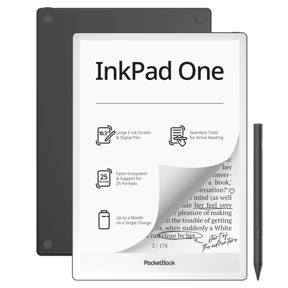 PocketBook InkPad One eReader, 10.3" E Ink, 32GB, Wi-Fi, Bluetooth - PB1030-8-WW