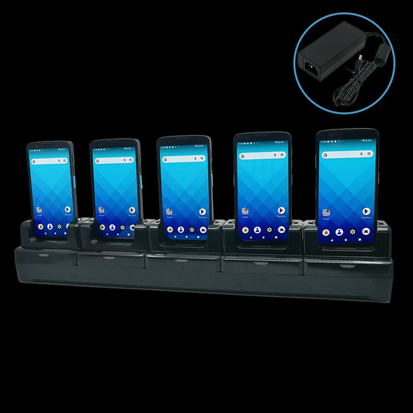 Unitech EA660 & EA530 5-Slot Terminal Charging Cradle with Power Adapter - 5000-900132G