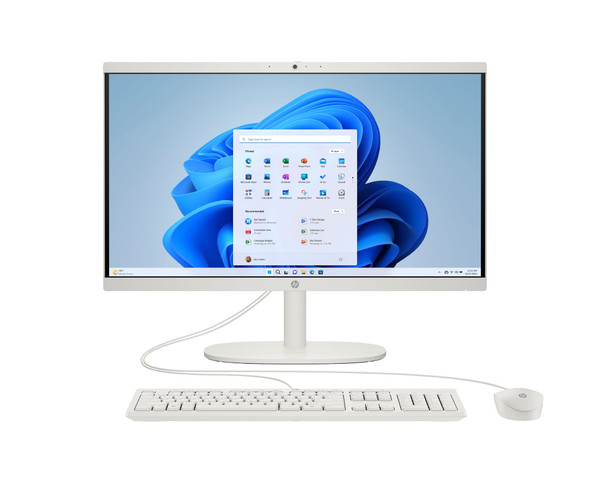 HP 22 All-in-One PC Celeron N100 8GB RAM 128GB Windows 11 White - HP Renew Refurbished