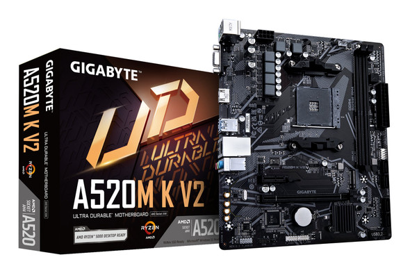 GIGABYTE AMD A520 Micro ATX AM4 Gaming Motherboard DDR4 PCIe 3.0 M.2 NVMe HDMI