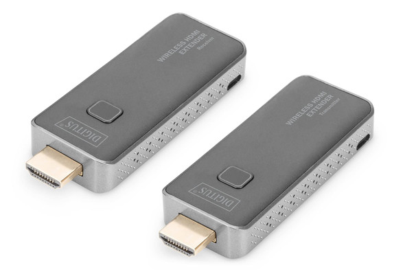 DIGITUS Wireless HDMI Extender Set, Full HD 1080p 60Hz, Up to 50m Range, Plug & Play, Black/Silver - DS-55318