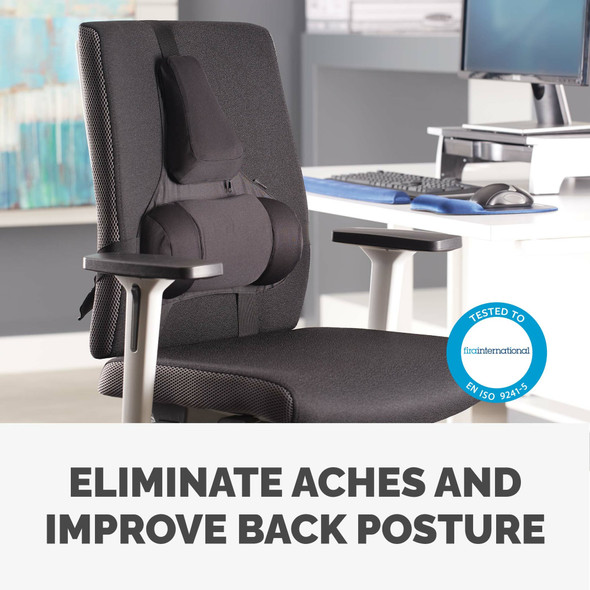 Fellowes Professional Series Ultimate Back Support, Microban Antibacterial, Tri-Tachment, Black - 8041801 – image 2
