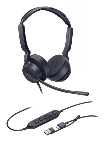 Yealink UH42 Dual UC Wired USB Headset, AI Noise Cancellation, Boom Mic, USB-C/USB-A - 1308215