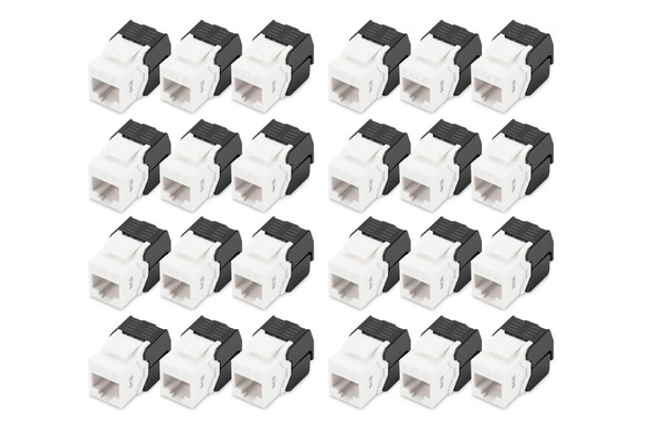 DIGITUS Cat 6 Unshielded Keystone Module, RJ45, 250 MHz, 1 Gbit/s, Tool-Free, Pack of 24 - DN-93603-24