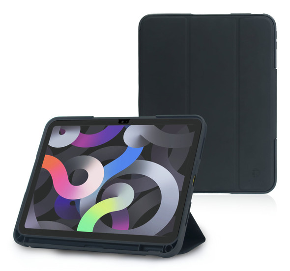 DEQSTER Folio Case for Apple iPad 10.9" (10th Gen) & iPad 11" (11th Gen), Black, Stand, Pen Loop - 40-2000069