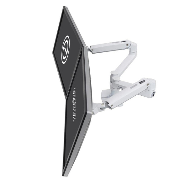 Ergotron LX Dual Monitor Arm, Desk Mount for 2 Monitors up to 27", 3.2-9.1kg Each, White - 45-491-216
