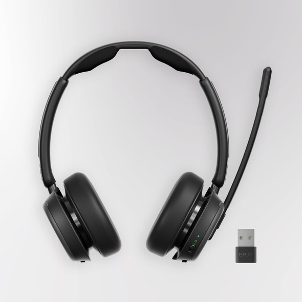 EPOS IMPACT 1000 Wireless On-Ear Headset, Adaptive ANC, Bluetooth, USB-C + USB-A Adapter - 1001548