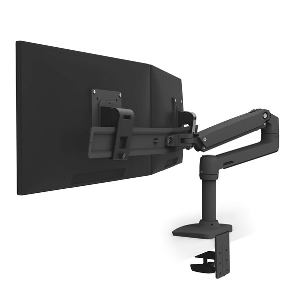 Ergotron LX Dual Direct Monitor Arm, Desk Mount for 2 Monitors up to 25", 0.9-5kg Each, Matte Black - 45-489-224