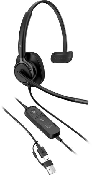 Poly Mission 415 USB Wired Headset, Certified for Microsoft Teams, Google Meet and Zoom - C01A9AA#AC3