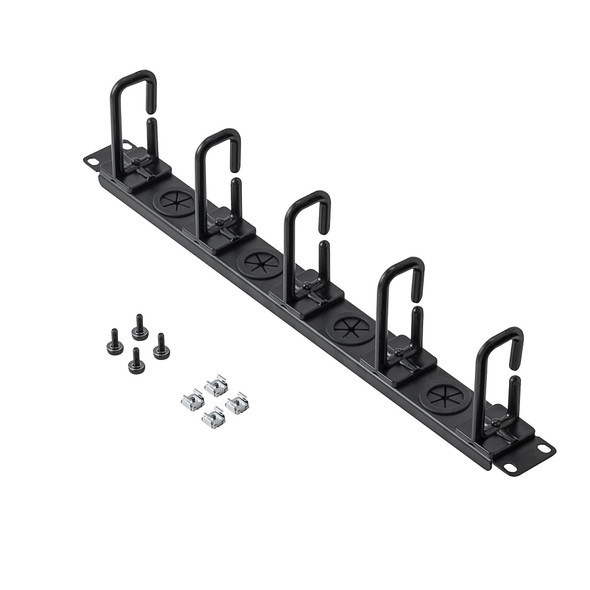StarTech.com 1U 19" Rack Cable Management Panel, 5 D-Ring Hooks, 4 Pass-Through Holes - CABLMANAGERH – image 2