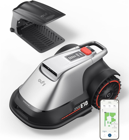 eufy E18 Robot Lawn Mower, Vision Navigation, Wire-Free, Up to 1,200m² (0.3 Acres) - T28012A1