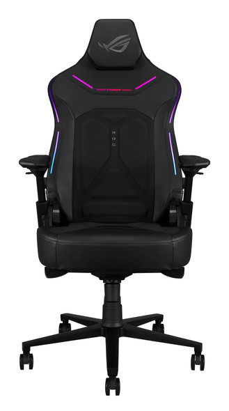 ASUS ROG Courser RGB Gaming Chair, 4D Armrests, 90-155° Recline, Magnetic Headrest, Black - 90GC01S0-MSG010