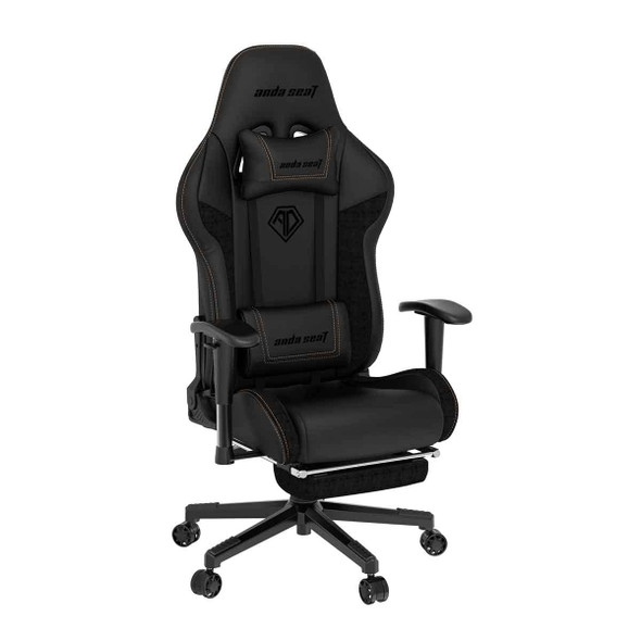 Anda Seat Jungle 2 Pro Gaming Chair with Retractable Footrest, Black, Neck & Lumbar Pillows - 5T03BPVF