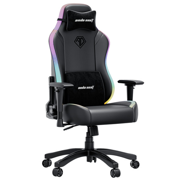 Anda Seat Luna Large RGB Gaming Chair, LED Lighting, Black PVC Leather, Reclining - 18E37BWPVF
