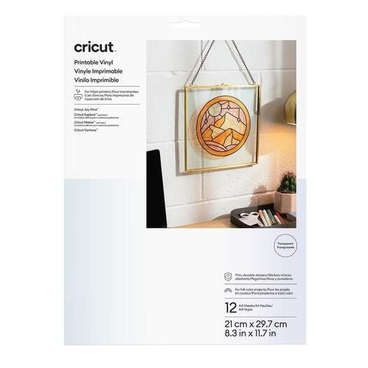 Cricut Printable Vinyl A4, Transparent 12 Sheets - 2011884-BUN