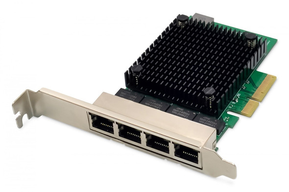 Digitus 4-Port 2.5 Gigabit Ethernet PCIe Network Card, Realtek RTL8125B, PCIe x4 - DN-10136