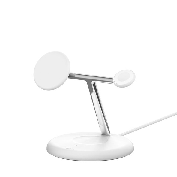 Belkin BoostCharge Pro 3-in-1 Qi2 Magnetic Wireless Charging Stand, 15W, White - WIZ023MYWH-APL – image 2