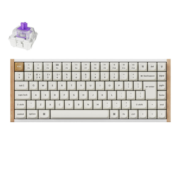 Keychron K2 HE Special Edition Wireless Magnetic Switch Keyboard, UK ISO, White, Rosewood Frame - K2H-Q1-UK