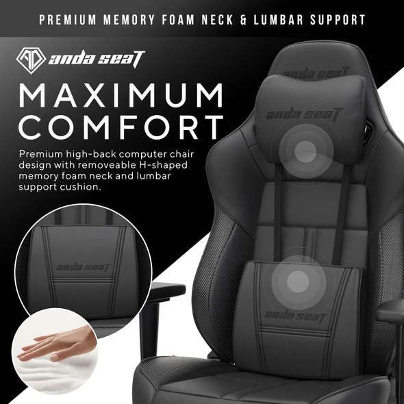 Anda Seat Dark Demon Gaming Chair, Large, Black PVC Leather, 4D Armrests, 90-160° Recline - 1903BPVC – image 2