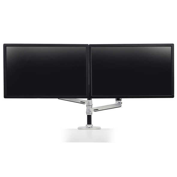 Ergotron LX Vertical Stacking Dual Monitor Arm, Desk Mount, 2x Screens up to 24", Polished Aluminium - 45-248-026 – image 2