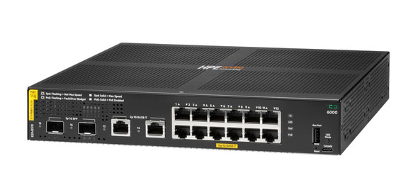 HPE Aruba Networking CX 6000 12-Port Gigabit PoE+ Managed Switch, 2x 1G SFP, 139W - R8N89B – image 2