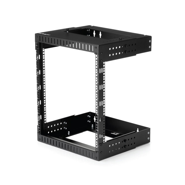 StarTech.com 12U 2-Post Wall Mount Open Frame Network Rack, 19", Adjustable Depth, 90kg - RK12WALLOA