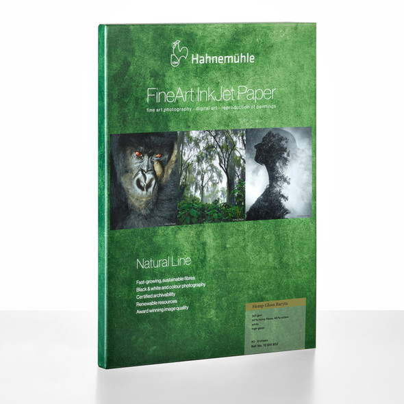 Hahnemühle Hemp Gloss Baryta Inkjet Paper, 305gsm, 60% Hemp 40% Cotton, A3, 25 Sheets