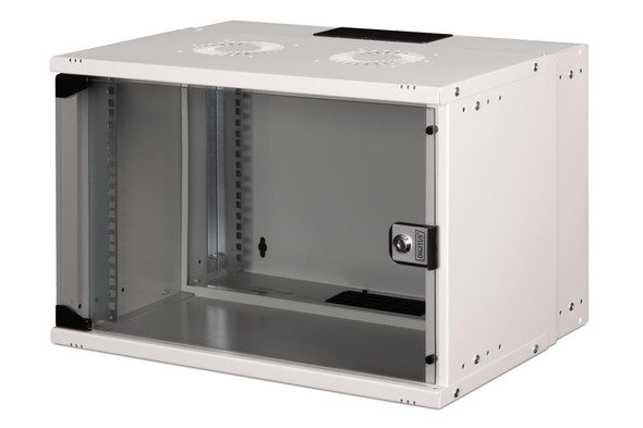 Digitus SoHo Pro 19" 7U Wall Mount Network Cabinet, Glass Door, 400mm Deep, 60kg, Grey - DN-49202