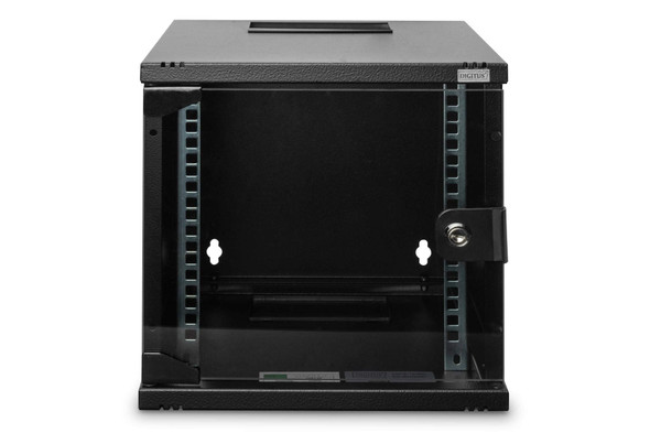 Digitus 10" 6U Wall Mount Network Cabinet, Lockable Glass Door, 30kg Load, Black - DN-10-06U-B – image 2