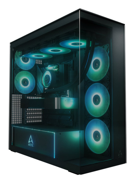 ARCTIC Xtender Mid Tower PC Case, E-ATX, 5 Pre-installed Fans, Tempered Glass, Black - ACPCC00015A