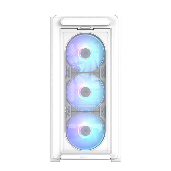 ASUS A23 PLUS Micro-ATX PC Case, Tempered Glass, 4x ARGB Fans, White - 90DC00K3-B19010