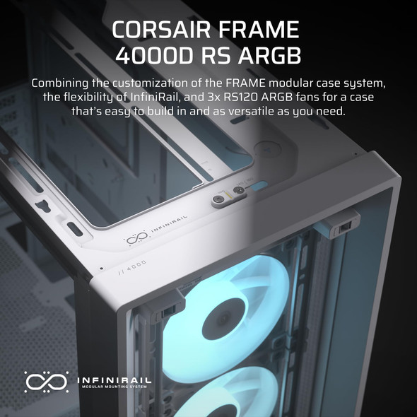 CORSAIR Frame 4000D RS ARGB Mid-Tower ATX PC Case, 3x Fans, White - CC-9011297-WW – image 2