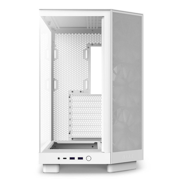 NZXT H6 Flow Mid-Tower ATX PC Case, Panoramic Glass, White - CC-H61FW-01