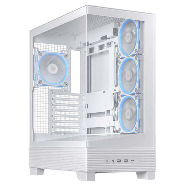 ASUS A31 PLUS TG ARGB Mid Tower PC Case, Tempered Glass, 8° Angled Base, White - 90DC00R3-B19000 – image 2