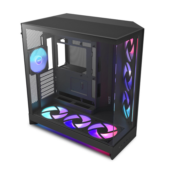 NZXT H9 Flow RGB+ Dual-Chamber Mid-Tower ATX PC Case, Black - CM-H92FB-P1