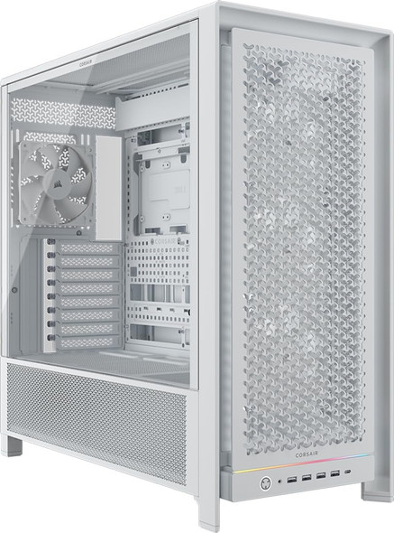 Corsair FRAME 5000D RS Mid-Tower PC Case, 420mm Radiator, 4 Fans, White - CC-9011308-WW