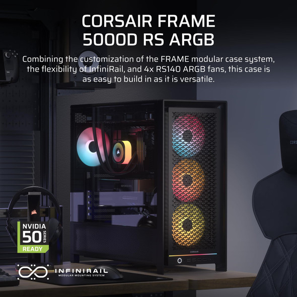Corsair FRAME 5000D RS ARGB Mid-Tower PC Case, ATX, 420mm Radiator, Black - CC-9011309-WW – image 2