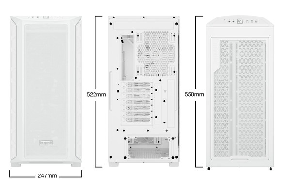 be quiet! Shadow Base 800 FX E-ATX Mid Tower PC Case, Tempered Glass, 4x 140mm PWM Fans, White - BGW64 – image 2