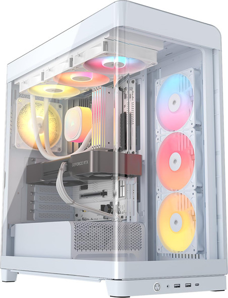 Corsair FRAME 4500X RS-R ARGB Mid Tower PC Case, Panoramic Glass, 3x RS-R ARGB Fans, White - CC-9011315-WW