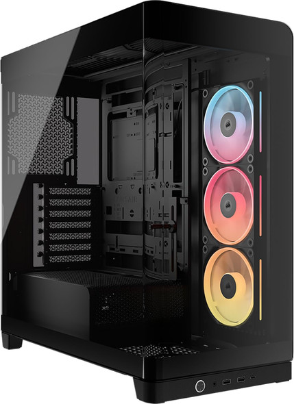 Corsair FRAME 4500X LX-R RGB iCUE LINK Mid Tower PC Case, Panoramic Glass, 3x LX120-R RGB Fans, Black - CC-9011316-WW