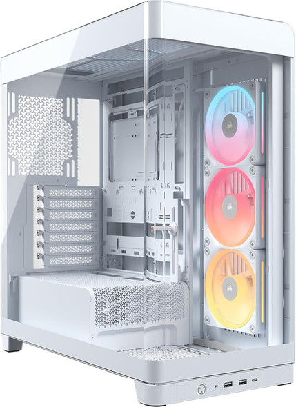 Corsair FRAME 4500X LX-R RGB iCUE LINK Mid Tower PC Case, Panoramic Glass, 3x LX120-R RGB Fans, White - CC-9011317-WW