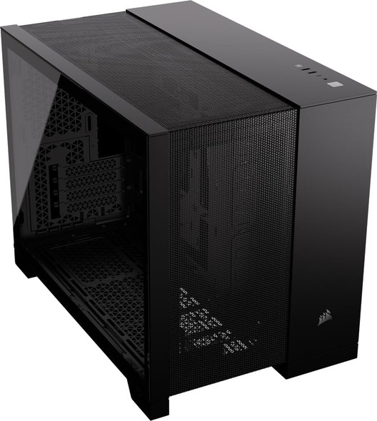 Corsair 2500D AIRFLOW Micro-ATX Dual-Chamber PC Case, Mesh Panels, Tempered Glass, Black - CC-9011263-WW