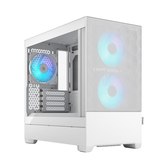Fractal Design Pop Mini Air RGB Micro-ATX PC Case, Tempered Glass, 3x Aspect 12 RGB Fans, White - FD-C-POR1M-01