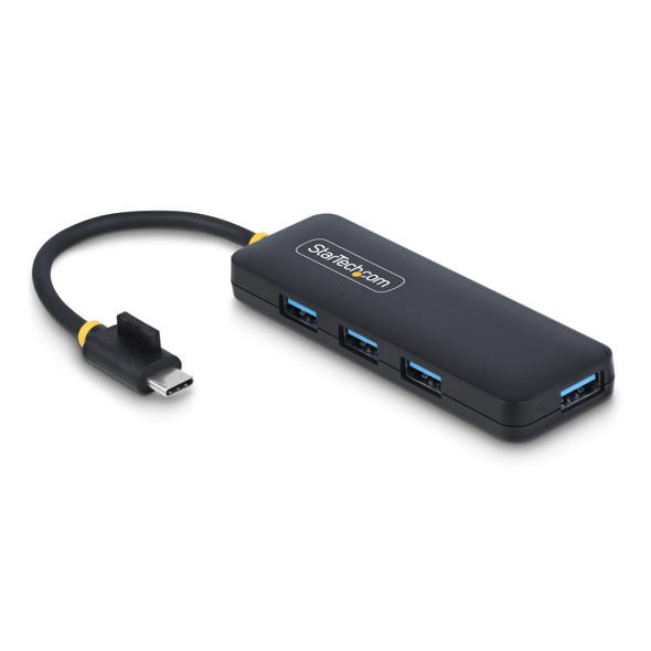 StarTech.com 4-Port USB-C Hub, USB-C to 4x USB-A, 5Gbps, Bus Powered, Compact Travel Hub, Black - H5C4A-USB-HUB