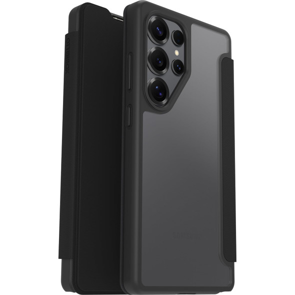OtterBox React Folio Case for Samsung Galaxy S25 Ultra, Card Slot, Magnetic Closure, Clear/Black - 77-97833