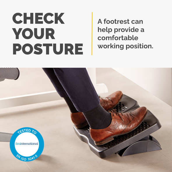 Fellowes Refresh Foot Support, Under-Desk Foot Rest, 2 Height Settings, Massage Surface - 8066001 – image 2
