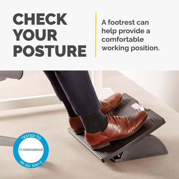 Fellowes Office Suites Adjustable Foot Rest with Microban, 3 Height Positions, Black - 8035001 – image 2