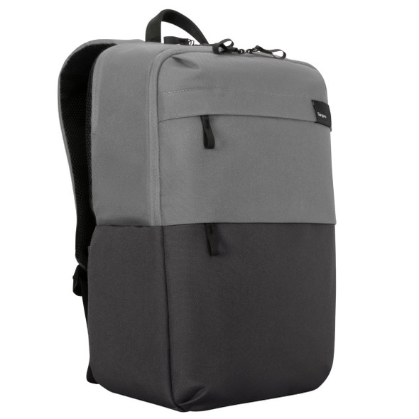 Targus Sagano EcoSmart 15.6in Travel Backpack, RFID Pocket, Rain Cover, Black/Grey - TBB634GL