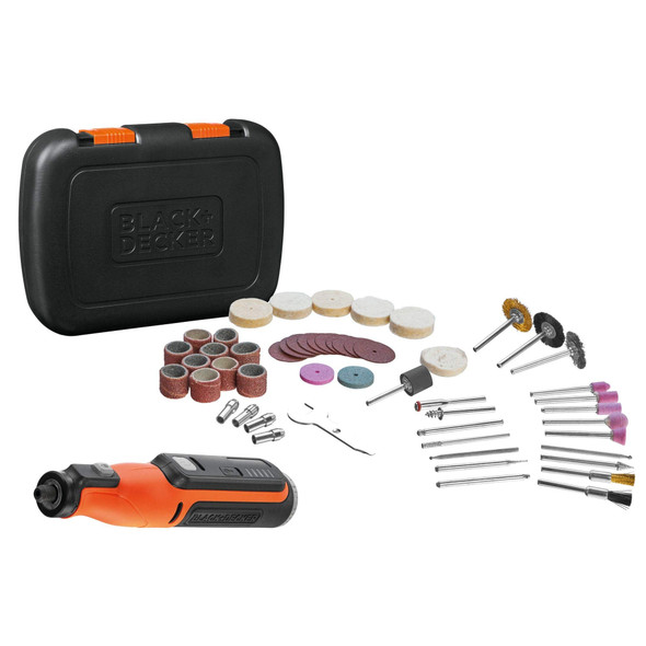 BLACK+DECKER 7.2V Cordless Rotary Tool with 52 Accessories & Kitbox, USB Charging - BCRT8IK-XJ